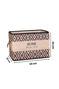 Home Storage Goods Dekoratif Kulplu Saklama Kutusu, Çok Amaçlı Kutu ve Dolap Raf Düzenleyici 22x34x24 cm