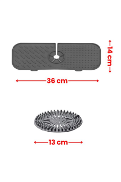 2’li Lavabo Matı ve Süzgeç Seti, Musluk Sünger Matı + Süzgeçli Banyo Küvet Evye Tıkacı Gider Kapağı