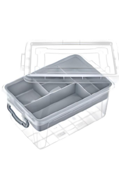 Bölmeli Kilitli Saklama Kutusu, Bujiteri Takı İlaç Dikiş İp Kırtasiye Oyuncak Organizer 3 Litre