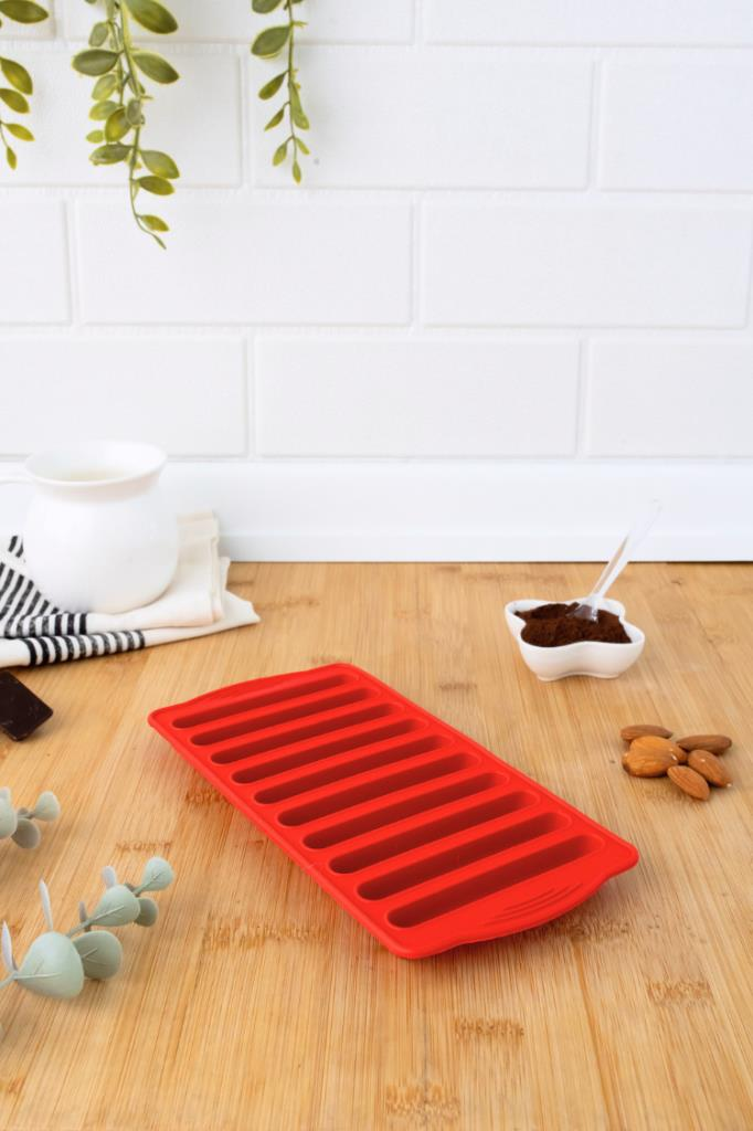 SİLİCOLİFE ÇUBUK ÇİKOLATA VE BUZ KALIBI Kırmızı