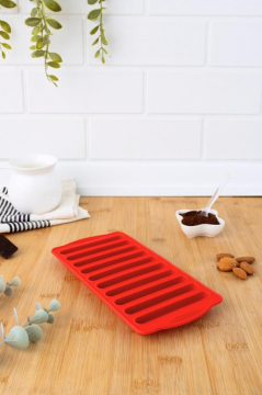 SİLİCOLİFE ÇUBUK ÇİKOLATA VE BUZ KALIBI Kırmızı