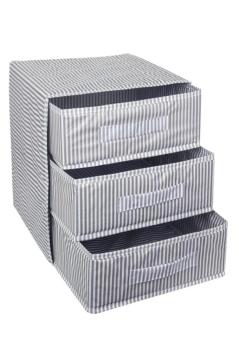 Flosoft Üç Gözlü Çekmece, Bebek Çamaşır Eşarp Takı Çok Amaçlı Organizer, Üç Bölmeli Düzenleyici