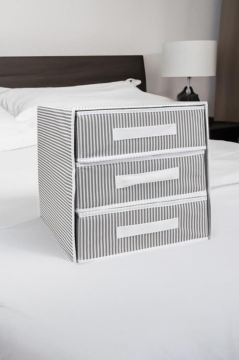 Flosoft Üç Gözlü Çekmece, Bebek Çamaşır Eşarp Takı Çok Amaçlı Organizer, Üç Bölmeli Düzenleyici Gri