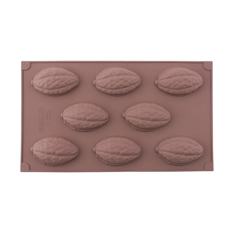 SİLİCOLİFE 8'Lİ BÜYÜK CEVİZ KEK KALIBI KAHVERENGİ