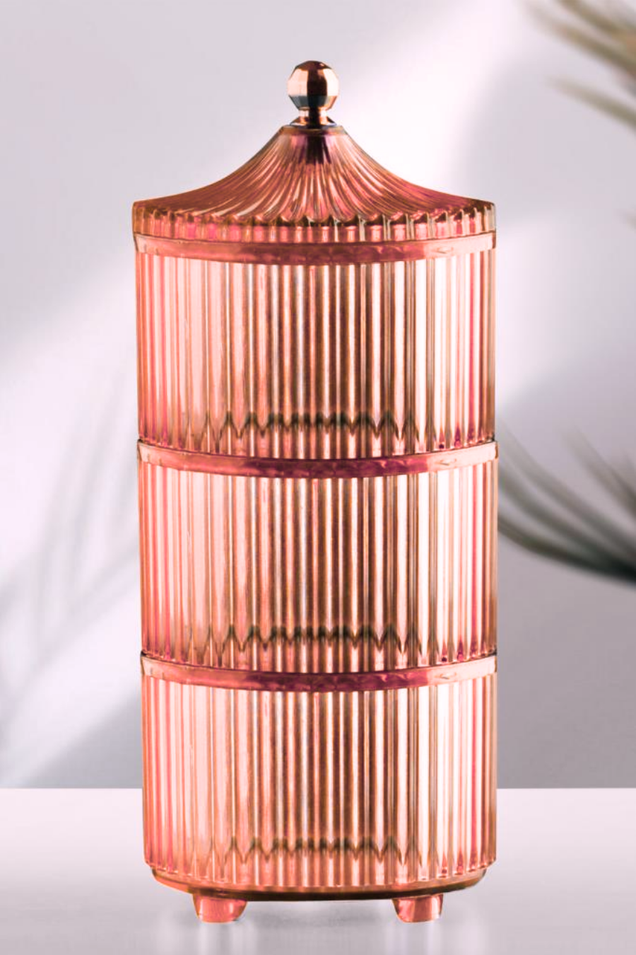 Flora 3 Katlı Drajelik, Akrilik Sunumluk Baharatlık Kurabiyelik Şekerlik Saklama Kabı (3x500ml)