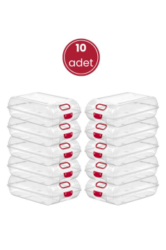 Flora 10 Adet Şeffaf Kadın Ayakkabı Kutusu, Dolap İçi Steril Ayakkabı Saklama Düzenleyici 10’lu Set