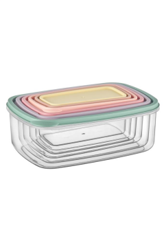 6’lı İç içe Geçen Kapaklı Saklama Kabı Seti, Buzdolabı Piknik Ofis Pratik Saklama Kutusu 6’lı Set