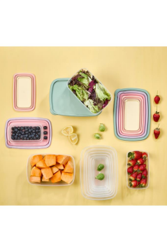 6’lı İç içe Geçen Kapaklı Saklama Kabı Seti, Buzdolabı Piknik Ofis Pratik Saklama Kutusu 6’lı Set