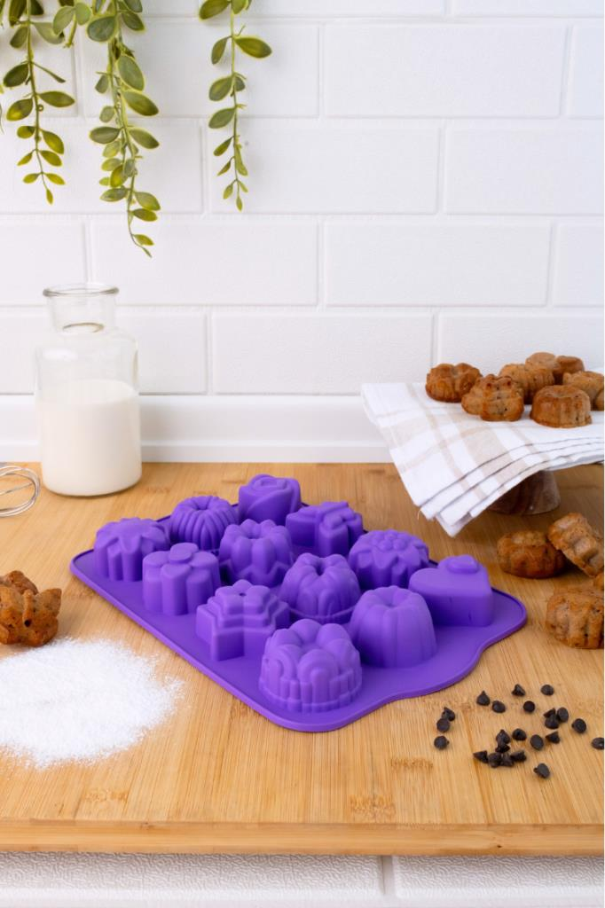 SİLİCOLİFE 12'Lİ KARMA KEK KALIBI LİLA