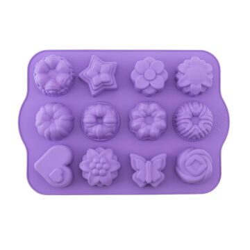 SİLİCOLİFE 12'Lİ KARMA KEK KALIBI LİLA