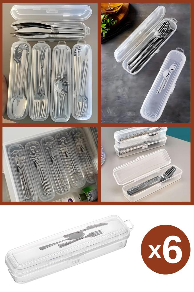 6’lı Çatal Kaşık Bıçak Kutusu Seti, Sofra Takımı Saklama Kutusu Çeyizlik Çekmece Taşınır Organizer