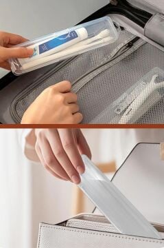 2’li Diş ve Tıraş Bakım Ürünleri Kutu Seti, Fırça Macun Traş Makyaj Aksesuar Seyahat Saklama Kabı