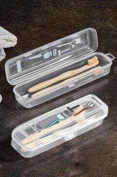 2’li Diş ve Tıraş Bakım Ürünleri Kutu Seti, Fırça Macun Traş Makyaj Aksesuar Seyahat Saklama Kabı