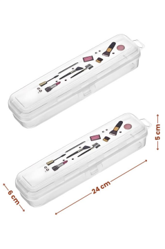 2’li Makyaj Aksesuar Kutusu Seti, Makyaj Takı Kozmetik Fırça Macun Tıraş Taşınabilir Saklama Kabı