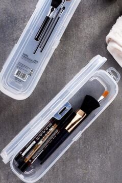 2’li Makyaj Aksesuar Kutusu Seti, Makyaj Takı Kozmetik Fırça Macun Tıraş Taşınabilir Saklama Kabı