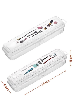 2’li Diş Bakım ve Makyaj Kutusu Seti, Fırça Macun Traş Makyaj Takı Kozmetik Aksesuar Saklama Kabı