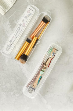 2’li Diş Bakım ve Makyaj Kutusu Seti, Fırça Macun Traş Makyaj Takı Kozmetik Aksesuar Saklama Kabı