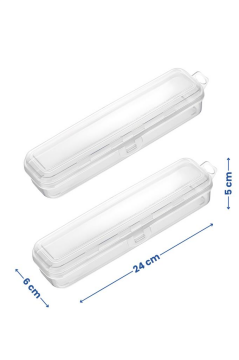 2’li Aksesuar Kutu Seti, Çatal Kaşık Bıçak Diş Fırçası Traş Bakım Makyaj Kalem Saklama Kabı BASKISIZ