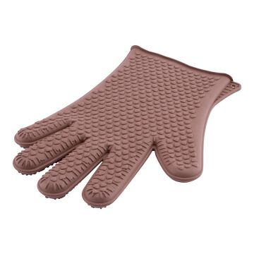 SİLİCOLİFE BEŞ PARMAK FIRIN ELDİVENİ KAHVERENGİ