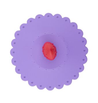 Toz Geçirmez Ve Isı Koruyucu Bardak Kapağı, Çilek Figürlü Silikon Bardak Kapağı LİLA