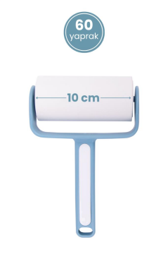 Tüy Toplayıcı Rulo, Kedi Köpek Tüyü Elbise Kanepe Araba Koltuğu Yapışkanlı Temizleme Rulo 60 Yaprak