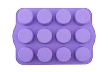 SİLİCOLİFE 12'Lİ SİLİNDİR MUFFİN KALIBI LİLA