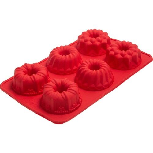 Silicolife SL06 6'lı Karma Kek Kalıpları Kırmızı