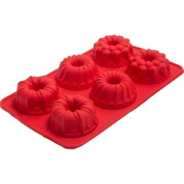 Silicolife SL06 6'lı Karma Kek Kalıpları Kırmızı