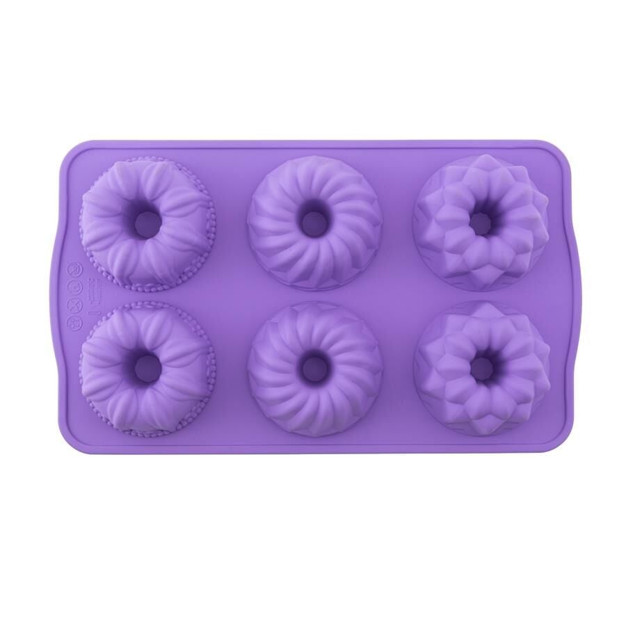 Silicolife SL06 6'lı Karma Kek Kalıpları LİLA