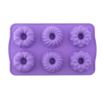Silicolife SL06 6'lı Karma Kek Kalıpları LİLA