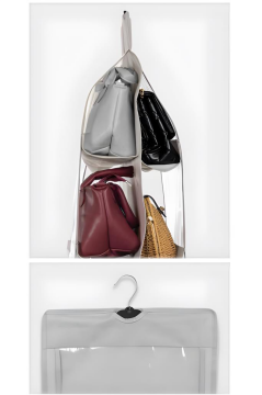 Çanta ve Ayakkabı Düzenleyici 10 Cepli, Dolap İçi Askılı Pencereli Çanta Cüzdan Ayakkabı Organizer