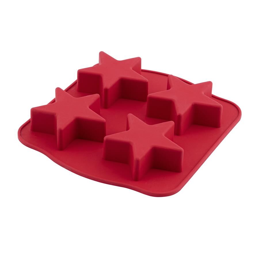 SİLİCOLİFE 4'LÜ YILDIZ KEK KALIBI Kırmızı