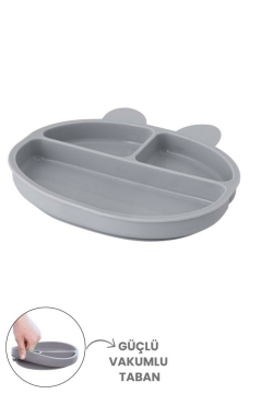 Silicolife 3 Gözlü Silikon Mama Tabağı, Vakum Tabanlı Bebek Çocuk Porsiyon Tabak Gıda Sertifikalı