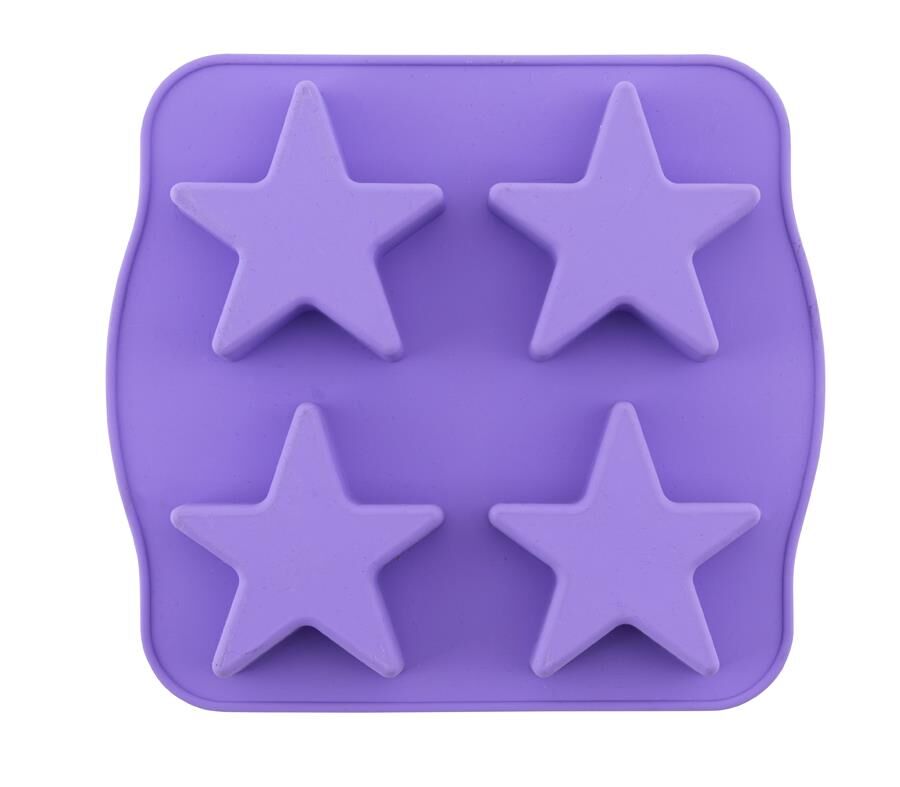SİLİCOLİFE 4'LÜ YILDIZ KEK KALIBI LİLA