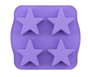 SİLİCOLİFE 4'LÜ YILDIZ KEK KALIBI LİLA