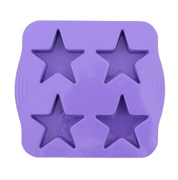 SİLİCOLİFE 4'LÜ YILDIZ KEK KALIBI LİLA
