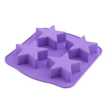 SİLİCOLİFE 4'LÜ YILDIZ KEK KALIBI LİLA