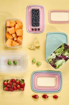 4’lü İç içe Geçen Kapaklı Saklama Kabı Seti, Buzdolabı Piknik Ofis Pratik Saklama Kutusu 4’lü Set