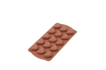 SİLİCOLİFE KALP ÇİKOLATA VE BUZ KALIBI (VAKUMLU) KAHVERENGİ