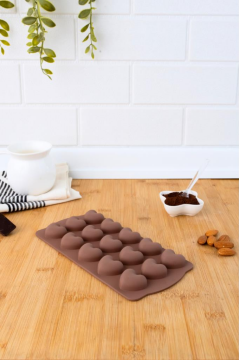 SİLİCOLİFE KALP ÇİKOLATA VE BUZ KALIBI (VAKUMLU) KAHVERENGİ