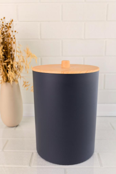 Flosoft Bambu Desenli Mutfak Banyo Çöp Kovası Gri