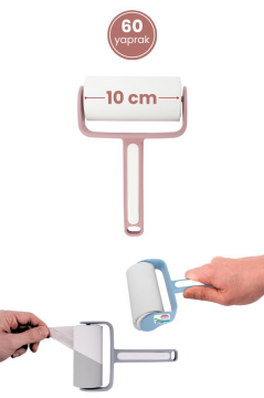 Kedi Köpek Mama Kovası ve Tüy Toplayıcı Seti, Kapaklı Kulplu Mama Saklama Kabı + Tüy Toplayı Rulo