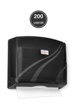 200’lü Z Katlamalı Kağıt Havluluk Dispanseri + Banyo Mutfak Duvara Monte Sıvı Sabunluk Siyah Seri