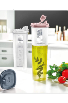 Flora Yağlık Sosluk Şişesi Yağdanlık 1000ml ve İnce Elekli Yağ Süzgeci 2’li Seti