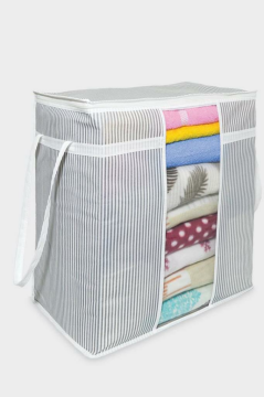 Flosoft Pencereli Saklama Çantası, Yastık Havlu Kıyafet Çamaşır Hurcu Düzenleyici 30x45x50cm