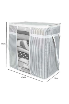 2 Adet Pencereli Saklama Çantası, Yastık Havlu Kıyafet Çamaşır Hurcu Düzenleyici 30x45x50cm 2’li Set