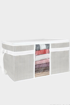 2 Adet Pencereli Yastık Hurcu, Yastık Havlu Kıyafet Çamaşır Hurcu Düzenleyici 75x40x40cm 2’li Set