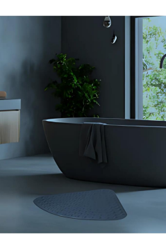 Vantuzlu Banyo Duş Kaydırmaz Paspası Üçgen, Küvet İçi Banyo Zemini Kaydırmaz Masaj Halı (54x54cm)