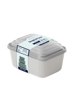 Flora 3’lü Erzak Gıda Saklama Kabı, Buzdolabı Düzenleyici Organizer 3’lü Set (600ml,1100ml,1800ml) Yeşil