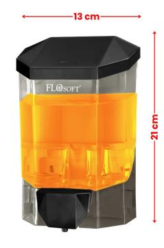 Flosoft Duvara Monte Siyah Sıvı Sabunluk F086S, Mutfak Banyo Duş Şampuan Dezenfektan Sabun Dispanseri 1000ml